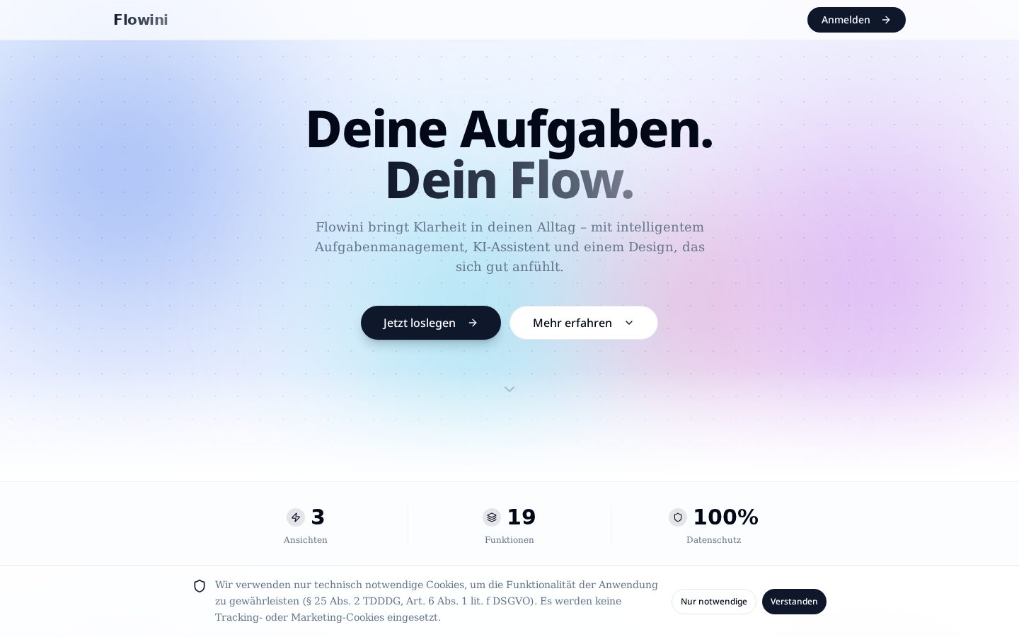 Screenshot von Flowini